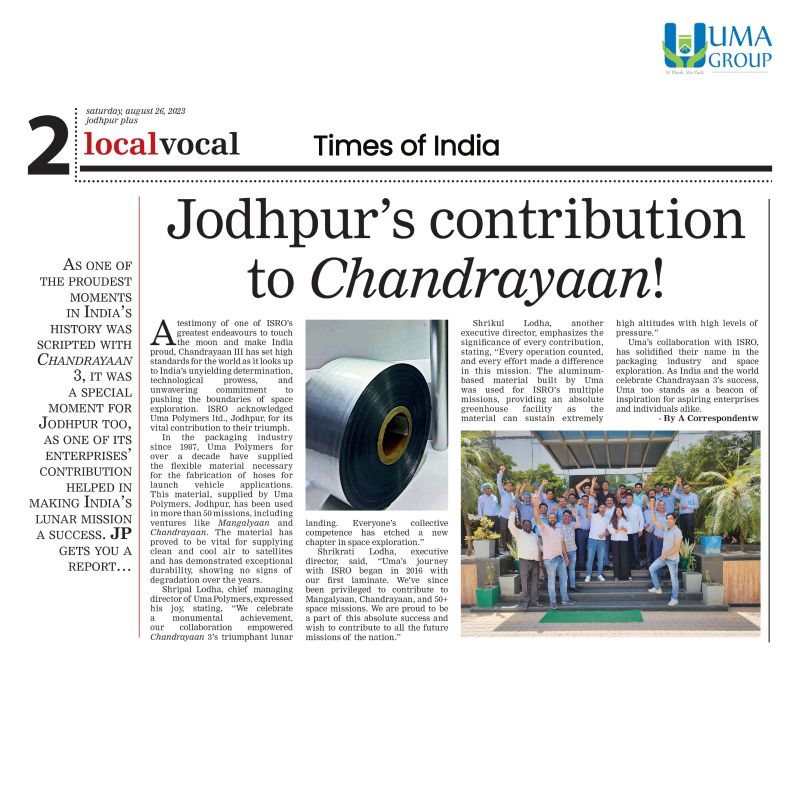 UMA's Contribution to Chandrayaan